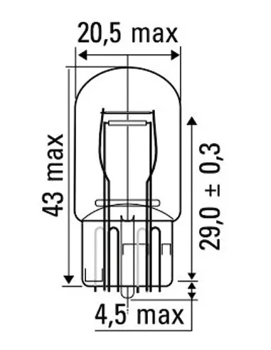 52864 Lámpara Obn Wedge 21/5W 12V T20 JBM