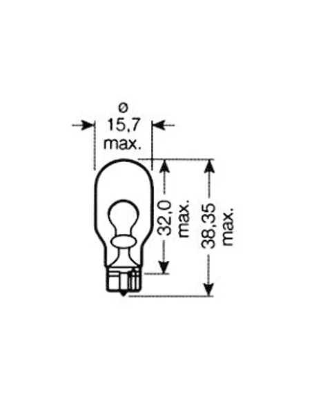 52866 Lámpara Obn Wedge 18W 12V T15 JBM