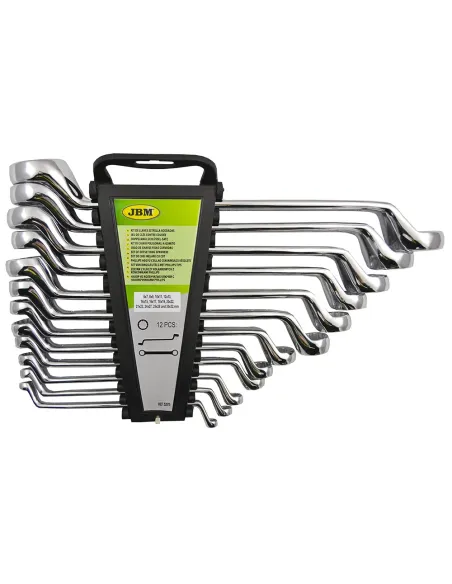 52975 Kit De 12 Llaves De Estrella Acodadas 12 Cantos - Acabado Br JBM