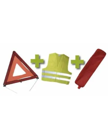 53090 Kit Emergencia Bolsa Roja Ribete+Triangulo+Chaleco JBM