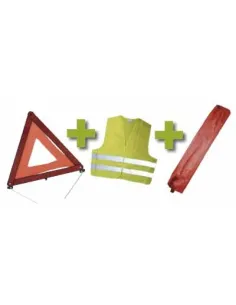 53094 Kit Emergencia Bolsa Mini Roja+Triangulo+Chaleco JBM