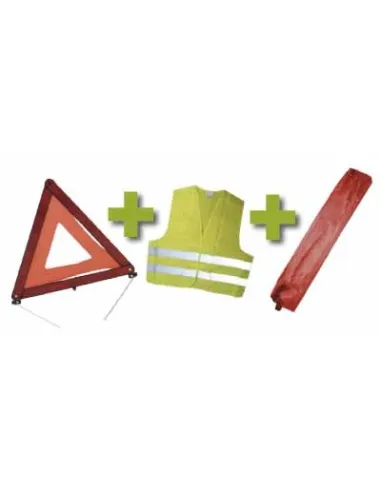 53094 Kit Emergencia Bolsa Mini Roja+Triangulo+Chaleco JBM