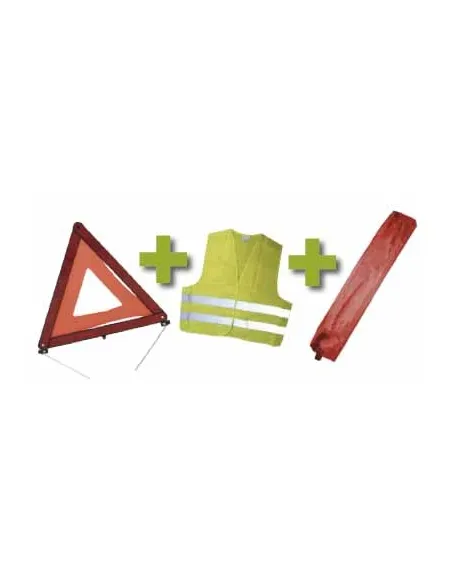 53094 Kit Emergencia Bolsa Mini Roja+Triangulo+Chaleco JBM
