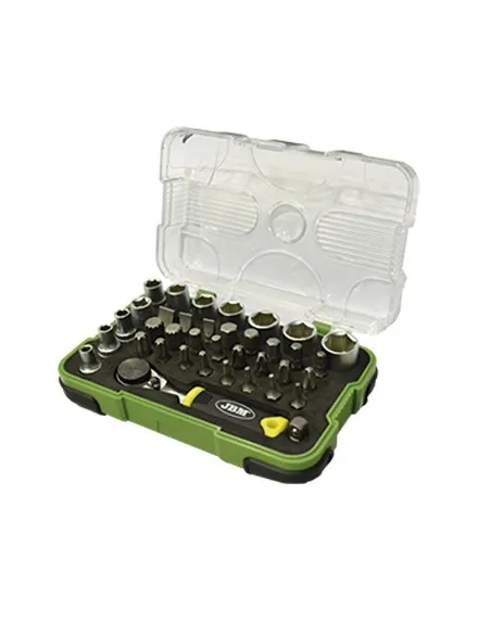 53156 Estuche De 38 Piezas Con Carraca Mini De 1/4" JBM
