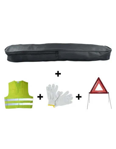 53185 Kit Emergencia Bolsa Pvc+Triangulo+Chaleco+Guantes JBM