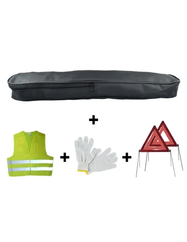 53186 Kit Emergencia Bolsa Pvc+2Triangulos+Chaleco+Guantes JBM