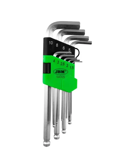 Set de 9 Llaves Allen con Punta Redonda JBM 54005