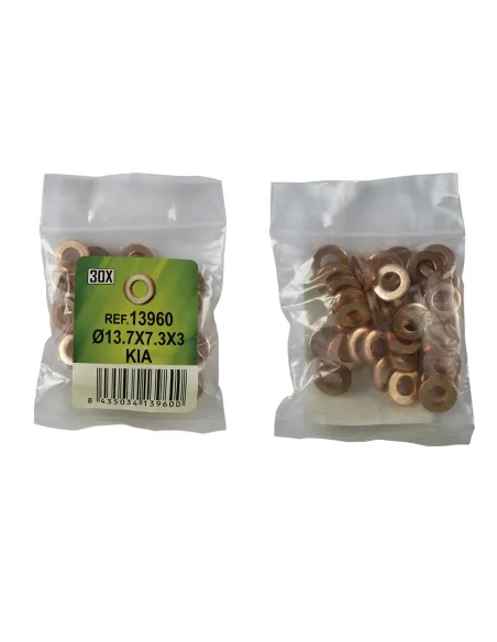 13960 Bolsa De 30 Arandelas De Cobre Para Inyectores - 13.7X7.3X JBM