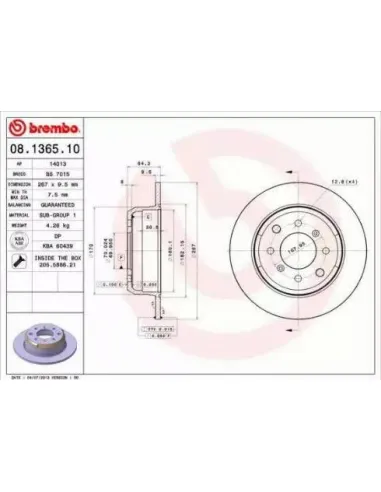 08.1365.10 Disco de freno Brembo