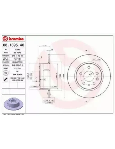 08.1395.40 Disco de freno Brembo