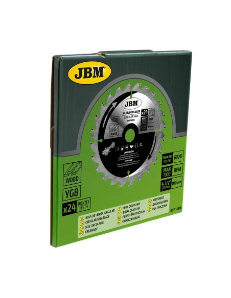 14986 Hoja De Sierra Circular 24T 115Mm Para Madera Para Ref. 6001 JBM