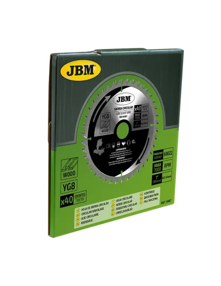 14987 Hoja De Sierra Circular 40T 185Mm Para Madera Para Ref. 6002 JBM