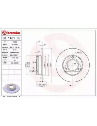 08.1401.30 Disco de freno Brembo