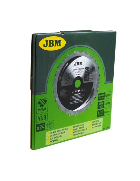 14988 Hoja De Sierra Circular 24T 165Mm Para Metal Para Ref. 60007 JBM