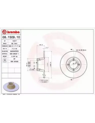 08.1509.10 Disco de freno Brembo