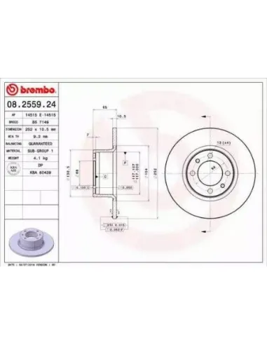 08.2559.24 Disco de freno Brembo