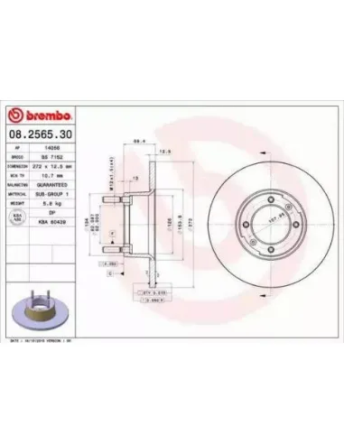 08.2565.30 Disco de freno Brembo