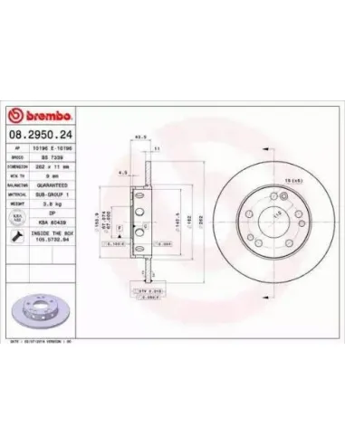 08.2950.24 Disco de freno Brembo