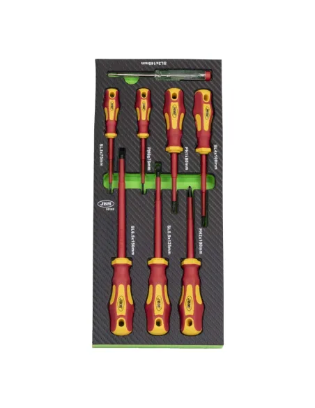 15162 Set De 8 Destornilladores Aislados Vde En  MóDulo Eva Fibra JBM