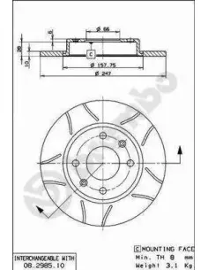 08298575 Disco de freno Brembo