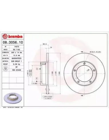 08.3056.10 Disco de freno Brembo