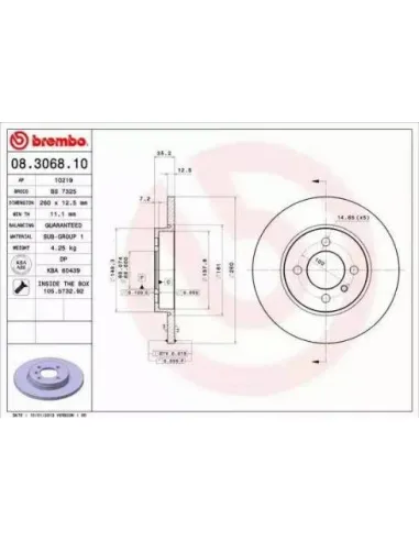 08.3068.10 Disco de freno Brembo