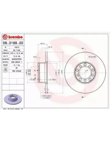 08.3189.20 Disco de freno Brembo