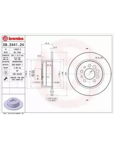 08.3441.24 Disco de freno Brembo