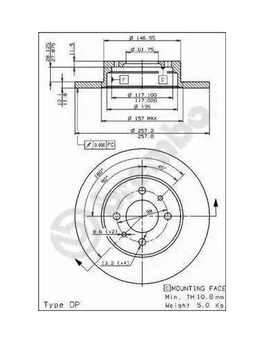 08.4365.10 Disco de freno Brembo