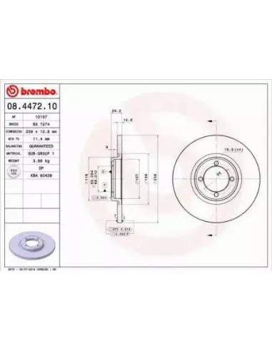 08.4472.10 Disco de freno Brembo