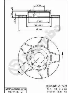 08447575 Disco de freno Brembo