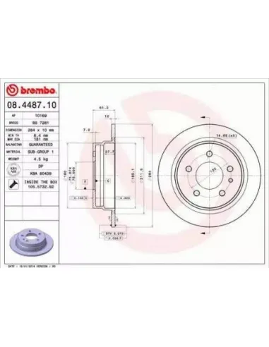 08.4487.10 Disco de freno Brembo