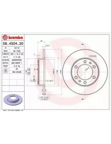 08.4504.20 Disco de freno Brembo