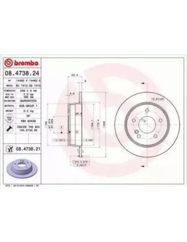 08.4738.21 Disco de freno Brembo