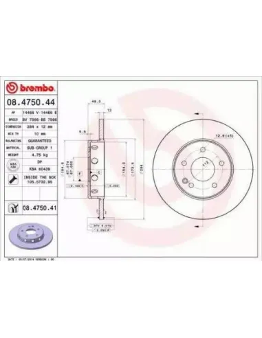 08.4750.41 Disco de freno Brembo