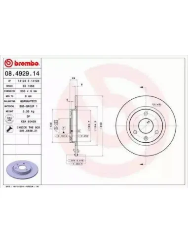 08.4929.14 Disco de freno Brembo