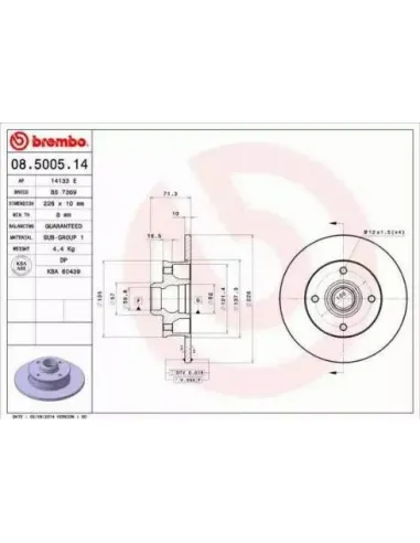 08.5005.14 Disco de freno Brembo