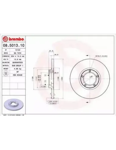 08.5013.10 Disco de freno Brembo