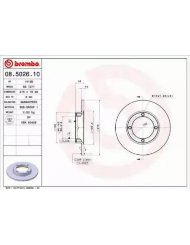 08.5026.10 Disco de freno Brembo