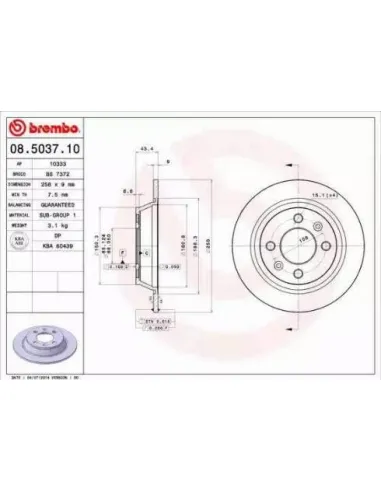 08.5037.10 Disco de freno Brembo