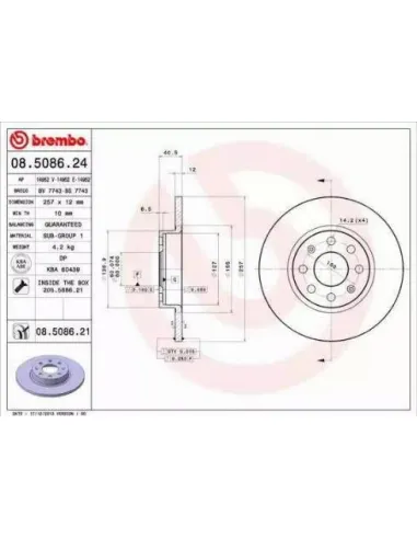 08.5086.21 Disco de freno Brembo