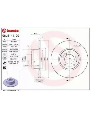 08.5141.20 Disco de freno Brembo