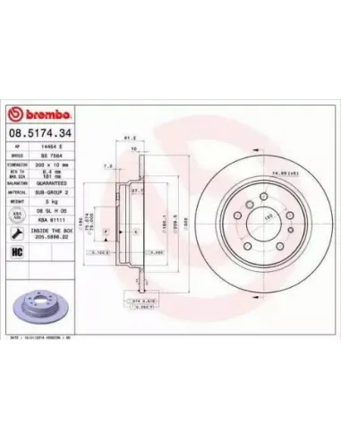 08.5174.34 Disco de freno Brembo