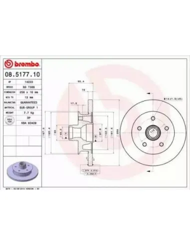 08.5177.10 Disco de freno Brembo