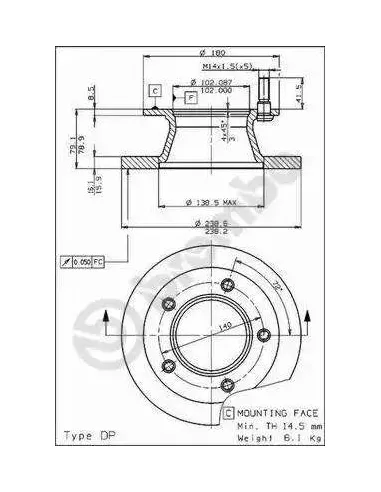 08.5181.10 Disco de freno Brembo