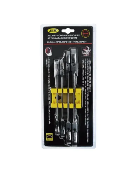 50754 Set De 4 Llaves Torx Articuladas Con Trinquete JBM