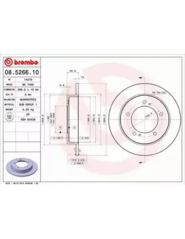 08.5266.10 Disco de freno Brembo