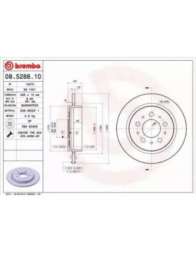 08.5288.10 Disco de freno Brembo