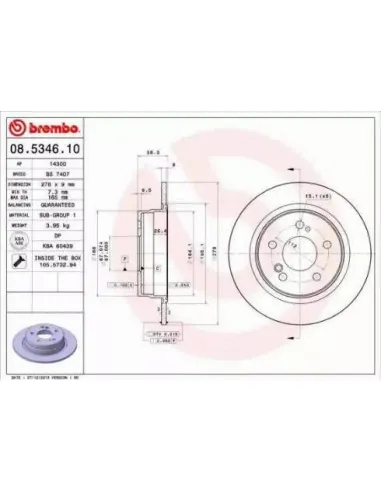 08.5346.10 Disco de freno Brembo