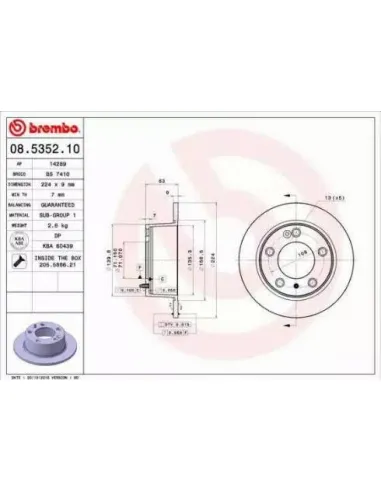 08.5352.10 Disco de freno Brembo